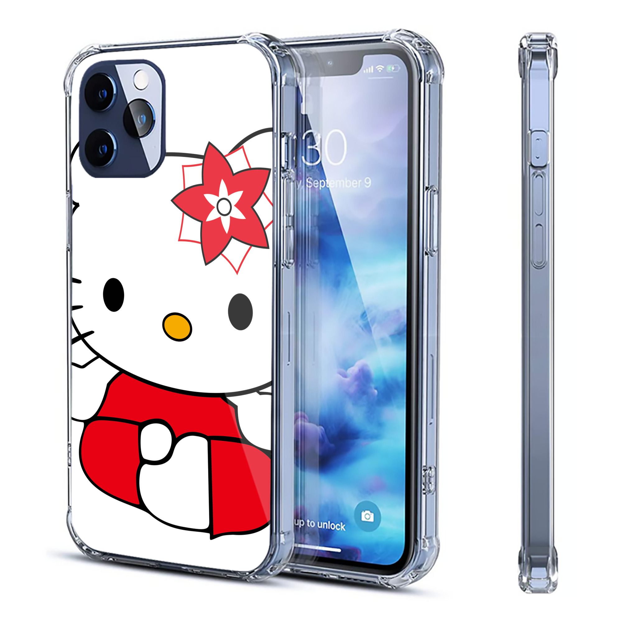 （画像用） Hello Kitty ハローキティ 【iPhone 12シリーズ対応】透明スマホケース（クリアソフトケース）